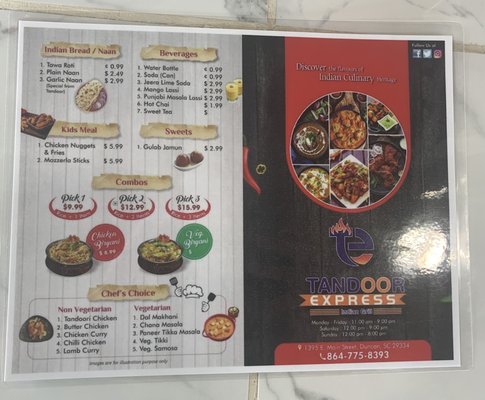 Menu photo 7 Tandoor Express Duncan, SC