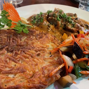 Brigit & Bernard's Garden Cafe - Salty Roesti Potatoes and Zeuri Gschnetzlets - American Near Me - Kahului, Hawaii Brigit & Bernard's Garden Cafe - Salty Roesti Potatoes and Zeuri Gschnetzlets - American Near Me - Kahului, Hawaii