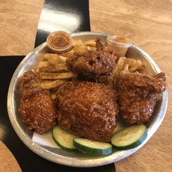 Shani's Secret Chicken - Leg, Thigh, & Wings - spicy with fries