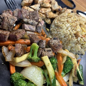 MexiHibachi - NY Steak and Chicken with mixed veggies and garlic fried rice - Teppanyaki Near Me - Pinole, California MexiHibachi - NY Steak and Chicken with mixed veggies and garlic fried rice - Teppanyaki Near Me - Pinole, California