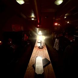 Inside the restaurant - super dark! Inside the restaurant - super dark!
