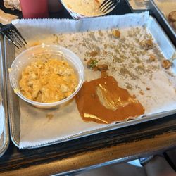 Mac and cheese and what is left of the fried Okra