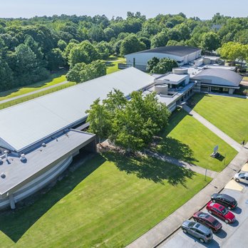 Bogan Park - Drone few of Aquatic Center and Gym Builings - Parks Near Me - Buford, Georgia