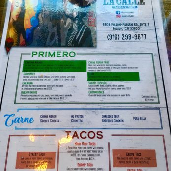 La Calle - New Menu - May 2019 (frontside) - Mexican Near Me - Folsom, California La Calle - New Menu - May 2019 (frontside) - Mexican Near Me - Folsom, California