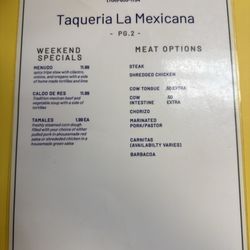 Taqueria La Mexicana - Menu