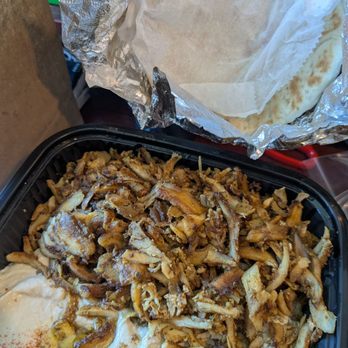 Duzan - chicken shawarma plate (with hummus and baba ghanoj) - Middle Eastern Near Me - Queens, New York