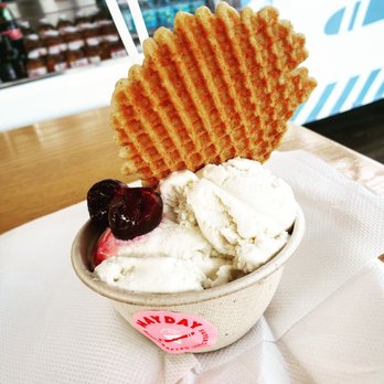 Mayday Ice Cream - Raja honey with 2 cherries and a gallette on the house! - Ice Cream & Frozen Yogurt Near Me - Jacksonville, Florida Mayday Ice Cream - Raja honey with 2 cherries and a gallette on the house! - Ice Cream & Frozen Yogurt Near Me - Jacksonville, Florida