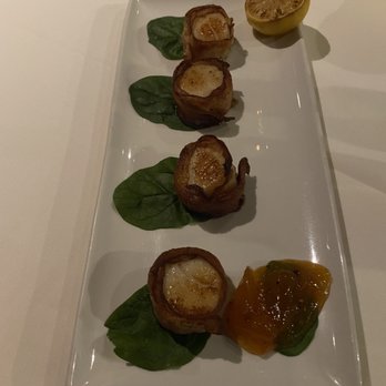 Morton's The Steakhouse - Bacon wrapped scallops with apricot chutney. - Steakhouses Near Me - Honolulu, Hawaii Morton's The Steakhouse - Bacon wrapped scallops with apricot chutney. - Steakhouses Near Me - Honolulu, Hawaii