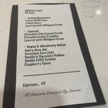 Johnny’s Pies - Dessert menu at the time. - Pizza Near Me - Medford, New Jersey Johnny’s Pies - Dessert menu at the time. - Pizza Near Me - Medford, New Jersey