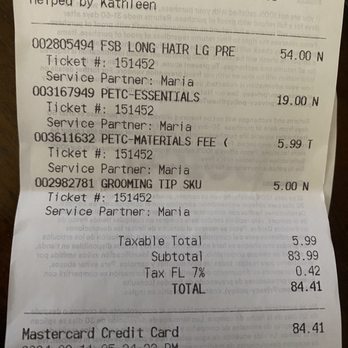 Petco - The receipt - Pet Training Near Me - North Miami Beach, Florida