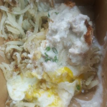 Bacon & Eggs - Biscuits and gravy with an egg!!! - New American Near Me - Walla Walla, Washington