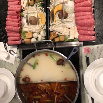 Happy Lamb Hot Pot - Half and half broth with supreme angus beef - Mongolian Near Me - Mountain View, California