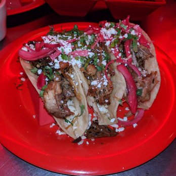 The Red Cadillac - Pulled pork tacos - Mexican Near Me - Union, New Jersey The Red Cadillac - Pulled pork tacos - Mexican Near Me - Union, New Jersey