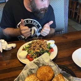 Chicken & Goat Cheese Salad Classic Reuben Sandwich Potato Cake All 10/10. Was ecstatic to find cheese in the potato cake. Chicken & Goat Cheese Salad Classic Reuben Sandwich Potato Cake All 10/10. Was ecstatic to find cheese in the potato cake.