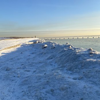 Fullerton Beach - 01/29/21 - I'm standing on an ice shelf over what was once water taking this picture - Beaches Near Me - Chicago, Illinois Fullerton Beach - 01/29/21 - I'm standing on an ice shelf over what was once water taking this picture - Beaches Near Me - Chicago, Illinois