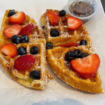 Just Love Coffee Cafe - Georgetown - Berry Berry Bo Berry Waffle- gluten free and minus the whip cream- so light and delicious - Coffee & Tea Near Me - Georgetown, Texas Just Love Coffee Cafe - Georgetown - Berry Berry Bo Berry Waffle- gluten free and minus the whip cream- so light and delicious - Coffee & Tea Near Me - Georgetown, Texas