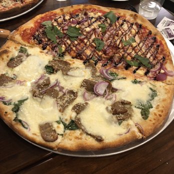 Pizzoco Pizza Parlor - Half BBQ and half Blanca - Pizza Near Me - Winchester, Virginia