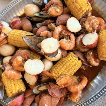 Pier 88 Boiling Seafood &Bar - King's Special (green mussels, corn, sausage, potatoes, shrimp, hard boiled eggs) - Seafood Near Me - Temecula, California Pier 88 Boiling Seafood &Bar - King's Special (green mussels, corn, sausage, potatoes, shrimp, hard boiled eggs) - Seafood Near Me - Temecula, California