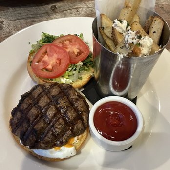 Kitty Dare - Lamb burger (comes with fries) - Mediterranean Near Me - Atlanta, Georgia Kitty Dare - Lamb burger (comes with fries) - Mediterranean Near Me - Atlanta, Georgia