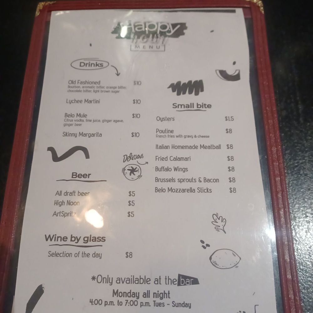 Belo Bar & Kitchen  - Happy hour menu - New American Near Me - Hoboken, New Jersey