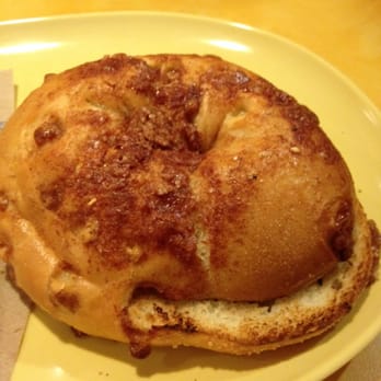 Panera Bread - Cinnamon Crunch Bagel. It seems to be missing some of the cinnamon and crunch though. - Salad Near Me - Bowie, Maryland
