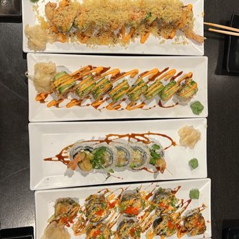 Wasabi Bistro - 2 Simba Roll, Tempura Roll, Lion King Roll, S. P. Kaki Roll and dancing shrimp - Japanese Near Me - Livermore, California Wasabi Bistro - 2 Simba Roll, Tempura Roll, Lion King Roll, S. P. Kaki Roll and dancing shrimp - Japanese Near Me - Livermore, California