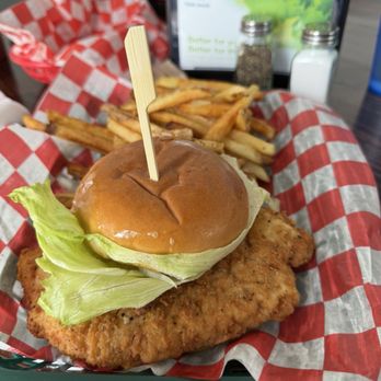 The Grill A - Small tenderloin and fries- delicious - Burgers Near Me - Markleville, Indiana