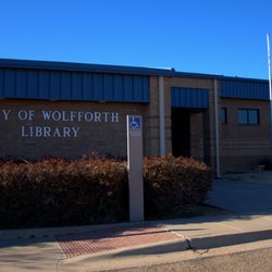 Wolfforth Library - Front of the building on a cold winter day