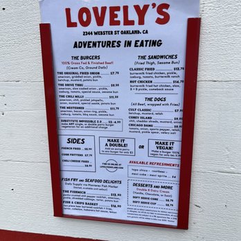 Lovely's - Menu - Burgers Near Me - Oakland, California Lovely's - Menu - Burgers Near Me - Oakland, California