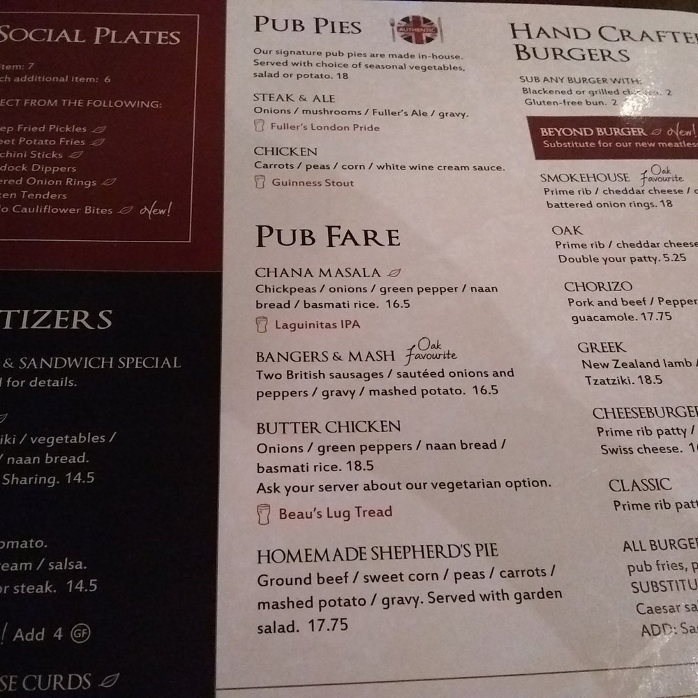 The Royal Oak - Regular menu - Pubs Near Me - Kanata, Ontario The Royal Oak - Regular menu - Pubs Near Me - Kanata, Ontario
