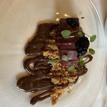 Singel 101 - Raspberry sorbet with blackberries and almond crumble - Modern European Near Me - Amsterdam, New Hampshire Singel 101 - Raspberry sorbet with blackberries and almond crumble - Modern European Near Me - Amsterdam, New Hampshire