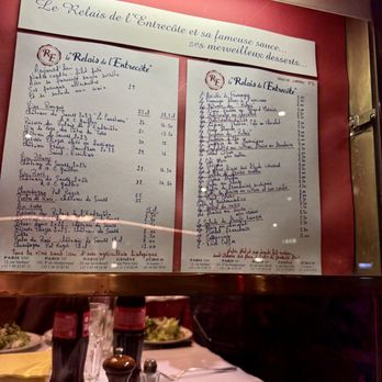 Le Relais de l’Entrecôte - Drinks & Dessert menu - Steakhouses Near Me - Paris, 75 Le Relais de l’Entrecôte - Drinks & Dessert menu - Steakhouses Near Me - Paris, 75