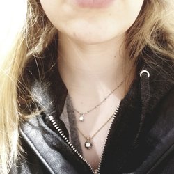 Mings Jewellery - The beautiful black and gold pendant he helped me create, and the glittering white gold chain we choose for my solitaire!