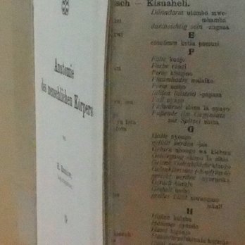Missionsmuseum - Anatomie-Wörterbuch deutsch-kisuaheli - Museums Near Me - St. Ottilien, BY