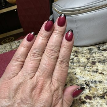 Anthony Vince' Nail Spa - Red with black French tips - Nail Salons Near Me - Lynnwood, Washington Anthony Vince' Nail Spa - Red with black French tips - Nail Salons Near Me - Lynnwood, Washington