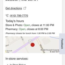 States Pharmacy Open til 8:00PM: On Thur, four days ago attempted to confirm phar would be open til 8 on Mon.
