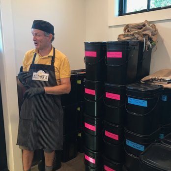 Eldora Chocolate - The raw cacao arrives from its respective origin - the DR, Tanzania, Ecuador, and so on - in 70 kg bags, and is transferred to smaller vats - Chocolatiers & Shops Near Me - Albuquerque, New Mexico