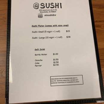 @Sushi - Menu - Sushi Bars Near Me - Honolulu, Hawaii @Sushi - Menu - Sushi Bars Near Me - Honolulu, Hawaii