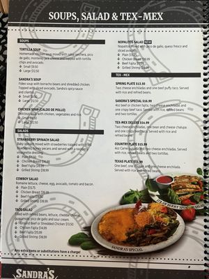 Menu photo 1 Sandra's Cantina & Grill Spring Branch, TX Menu photo 1 Sandra's Cantina & Grill Spring Branch, TX