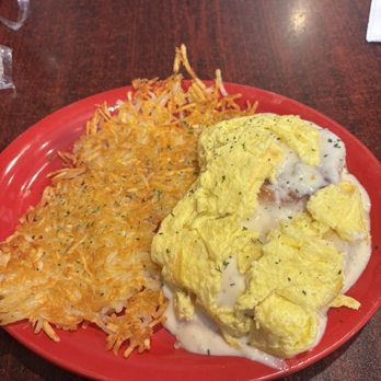 The Pancake House - Two flakey biscuits with gravy and two scrambled eggs. Seasoned to perfection and the hash browns were also seasoned well and crispy. - Breakfast & Brunch Near Me - Osage Beach, Missouri The Pancake House - Two flakey biscuits with gravy and two scrambled eggs. Seasoned to perfection and the hash browns were also seasoned well and crispy. - Breakfast & Brunch Near Me - Osage Beach, Missouri