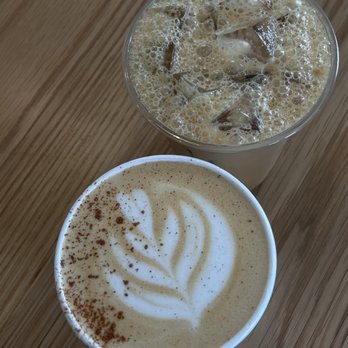 Meadowlark Coffee - Hot Cinnamon Cardamom Latte and Iced Salted Caramel Latte - Coffee & Tea Near Me - Gainesville, Georgia