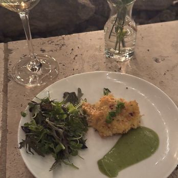 Shadowbrook Winery - crab cake was okay, all you taste was the crab.  it just says avocado on the menu but more like a watery pureee - Wineries Near Me - Walnut Creek, California