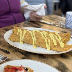 Ham and Swiss crepes