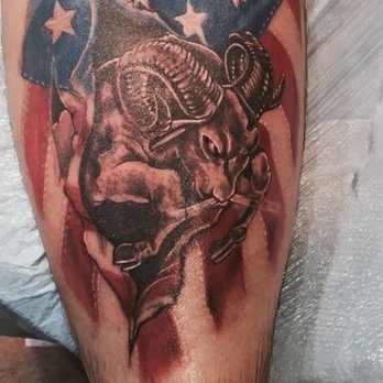 Top Hat Tattoo - Ram flag tattoo on calf - Tattoo Near Me - Rocky Point, New York Top Hat Tattoo - Ram flag tattoo on calf - Tattoo Near Me - Rocky Point, New York