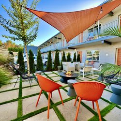 Hotel Royal Oak - We've added a super cute modern outdoor fireplace patio! It is an amazing space for our guests to connect. :-)