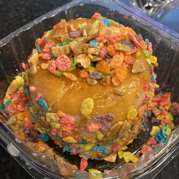 Sweet-Stack Creamery - Stacked Donut with black panther Ice cream and waffle cone pieces Fruity pebbles - Desserts Near Me - Atlanta, Georgia Sweet-Stack Creamery - Stacked Donut with black panther Ice cream and waffle cone pieces Fruity pebbles - Desserts Near Me - Atlanta, Georgia