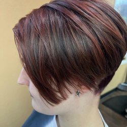 Salon On 4th - Fall foilage with undercut bob