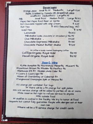 Menu photo 3 Rollerville Cafe Point Arena, CA