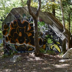Diamond Hill State Park - Would have loved to see the chair that ws attached to this concrete support?
