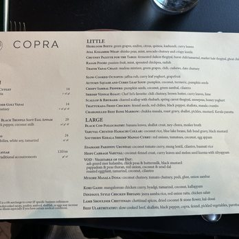 Copra - menu - Indian Near Me - San Francisco, California